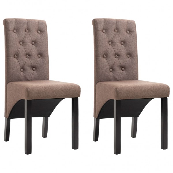 Cadeiras de jantar 2 unidades tecido marrom D