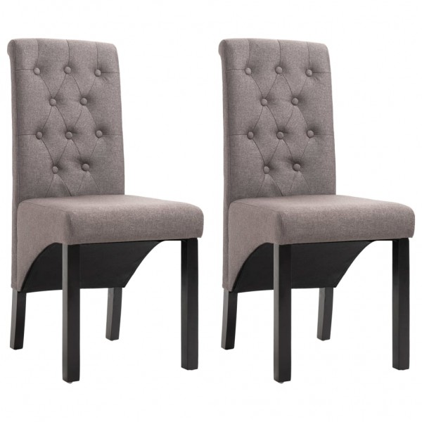 Cadeiras de jantar 2 unidades de tecido cinza-maio D