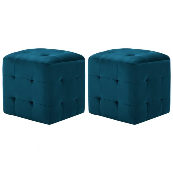 Mesas de noite 2 unidades veludo azul 30x30x30 cm D
