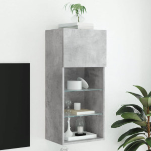 Mueble para TV con luces LED gris hormigón 40.5x30x90 cm D