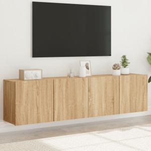 Muebles para TV de pared 2 unidades roble Sonoma 80x30x41 cm D