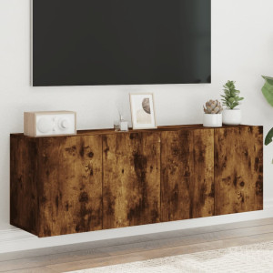 Muebles para TV de pared 2 unidades roble ahumado 60x30x41 cm D