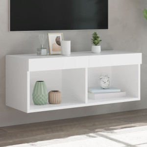 Mueble para TV con luces LED blanco 80x30x30 cm D