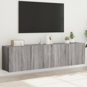 Muebles para TV de pared 2 unidades gris Sonoma 80x30x41 cm D