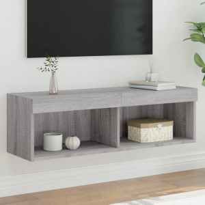 Mueble para TV con luces LED gris Sonoma 100x30x30 cm D