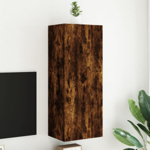 Mueble de TV de pared madera roble ahumado 40.5x30x102 cm D