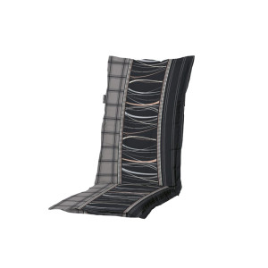 Madison Cojín de silla con respaldo alto Lines gris 123x50 cm D