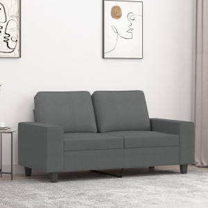 Sofá de 2 plazas de tela gris oscuro 120 cm D