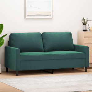 Sofá de 2 plazas de terciopelo verde oscuro 140 cm D