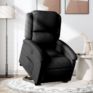 Sillón eléctrico reclinable elevable de tela negro D