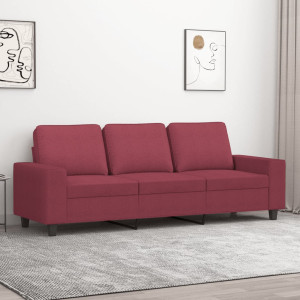 Sofá de 3 lugares de tecido vermelho vermelho 180 cm D