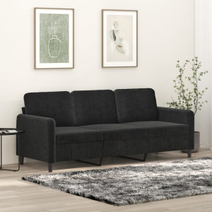 Sofá de 3 plazas terciopelo negro 180 cm D