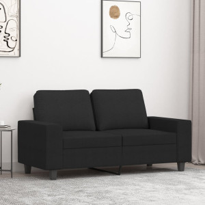 Sofá de 2 plazas de tela negro 120 cm D