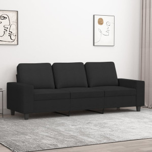 Sofá de 180 cm de tecido preto D