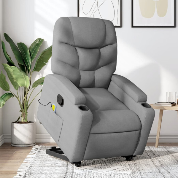 Assento de massagem reclinável de pé de tecido cinza claro D