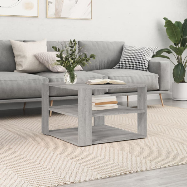 Mesa de centro madera de ingeniería gris Sonoma 59.5x59.5x40 cm D