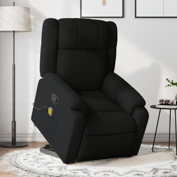 Sillón reclinable de masaje elevable tela negro D