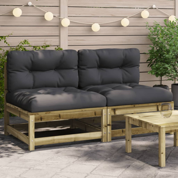 Sofas de jardim sem encosto, com almofadas D