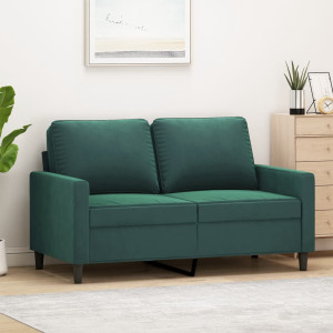 Sofá de 2 plazas de terciopelo verde oscuro 120 cm D