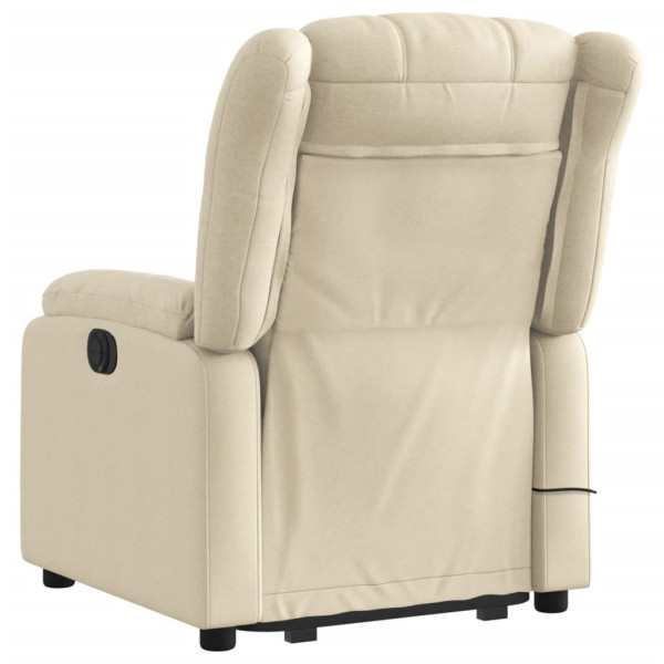 Silla de masaje reclinable de pie de tela color crema M 4