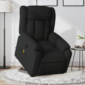 Sillón de masaje eléctrico reclinable elevable tela negro D