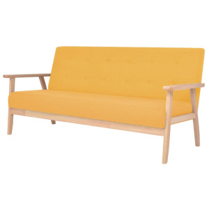 Sofá de 3 plazas de tela amarillo D