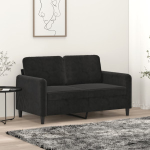 Sofá de 2 plazas terciopelo negro 120 cm D