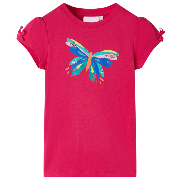 Camiseta infantil rosa chillón 116 D