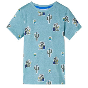 Camiseta infantil verde claro mélange 128 D