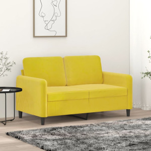 Sofá de 2 lugares em veludo amarelo 120 cm D