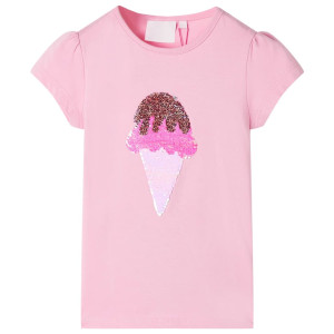 Camiseta infantil rosa chillón 92 D