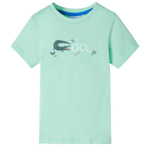 Camiseta infantil de manga corta verde claro 128 D