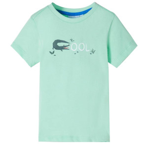 Camiseta infantil de manga corta verde claro 104 D