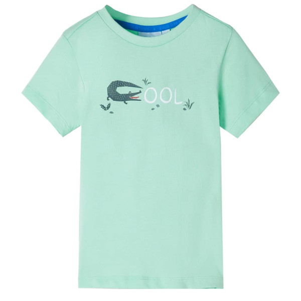 Camiseta infantil de manga corta verde claro 104 D