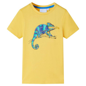 Camiseta infantil de manga corta ocre claro 128 D