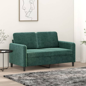 Sofá de 2 plazas de terciopelo verde oscuro 120 cm D