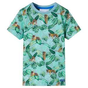 Camiseta infantil verde claro mélange 140 D