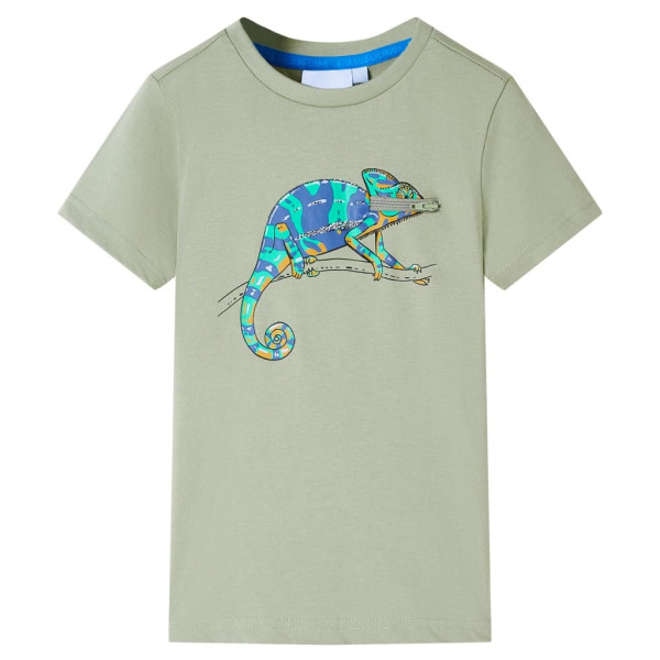 Camiseta infantil de manga corta caqui claro 140 D