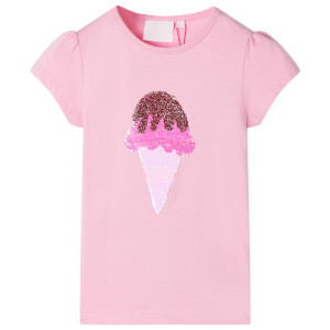 Camiseta infantil rosa chillón 128 D