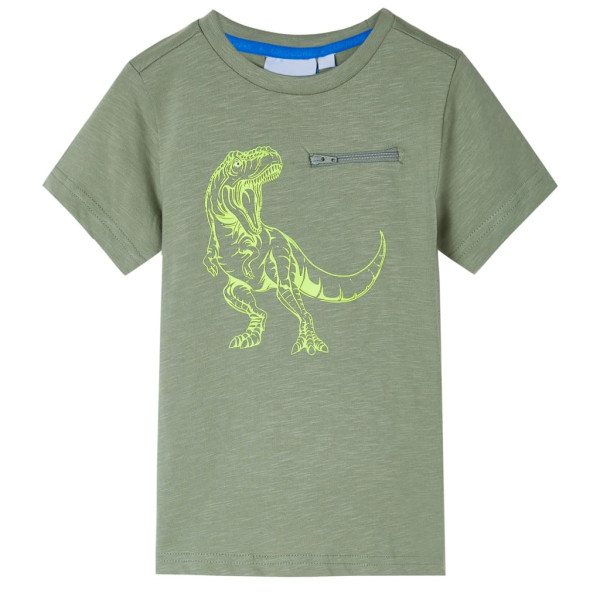 Camiseta infantil de manga corta caqui claro 128 D