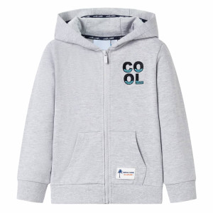 Sudadera para niños con capucha y cremallera gris 128 D