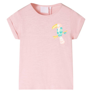 T-shirt infantil rosa brilhante 128 D