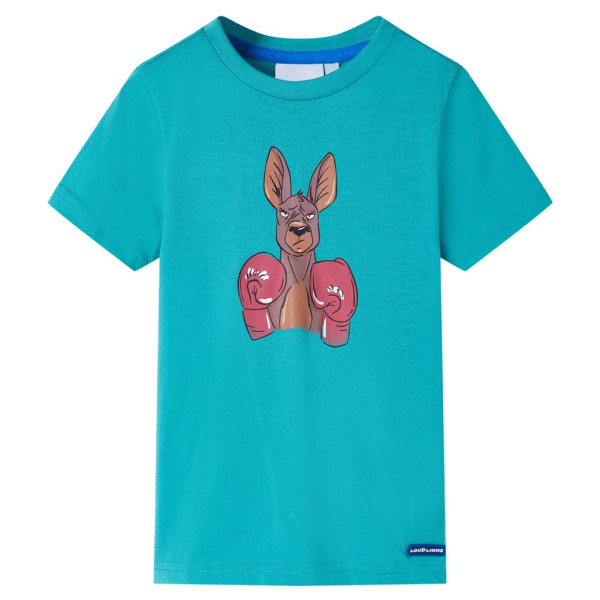 Camiseta infantil de manga corta color verde menta oscuro 116 D