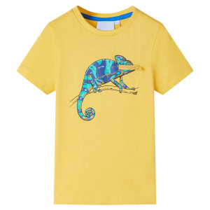 Camiseta infantil de manga corta ocre claro 140 D