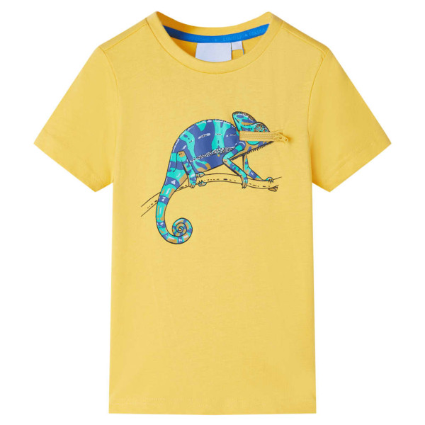 Camiseta infantil manga curta ocre claro 140 D