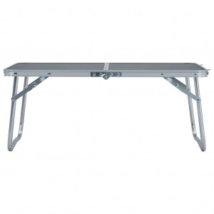 Mesa de camping plegable aluminio gris 60x40 cm H
