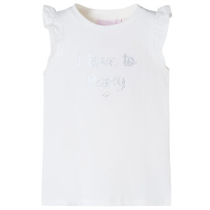 T-shirt infantil com mangas brancas do volante 92 D