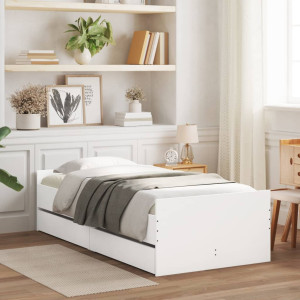 Estructura de cama con cajones blanco 90x190 cm D