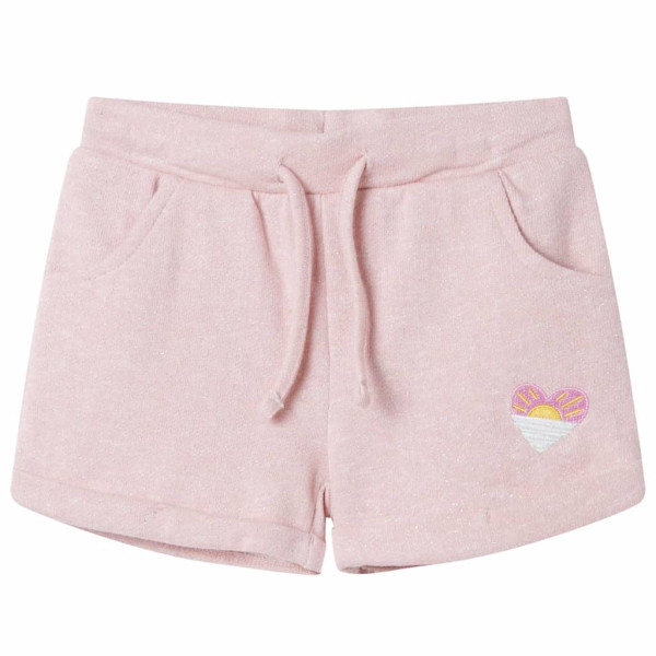 Pantalones cortos infantiles con cordón rosa claro mixto 104 D