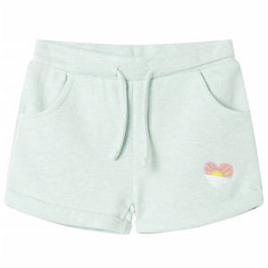 Shorts infantil com cordão misto verde menta claro 140 D